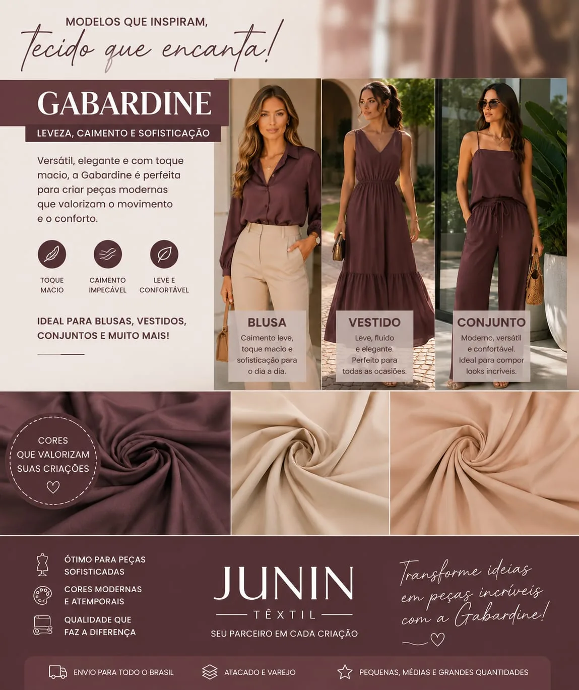 Gabardine em Goiânia — Junin Têxtil